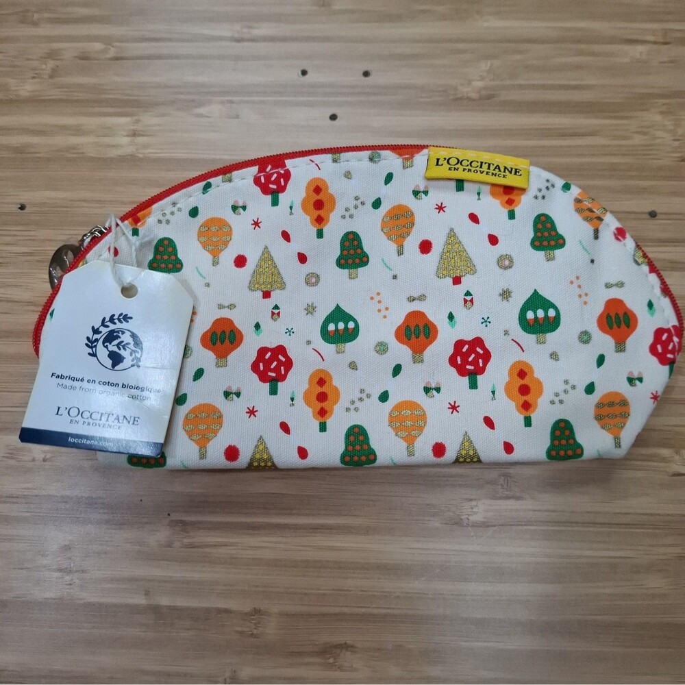 L'Occitane Cosmetic Pouch NEW NWT Chirstmas Tree Ornaments
